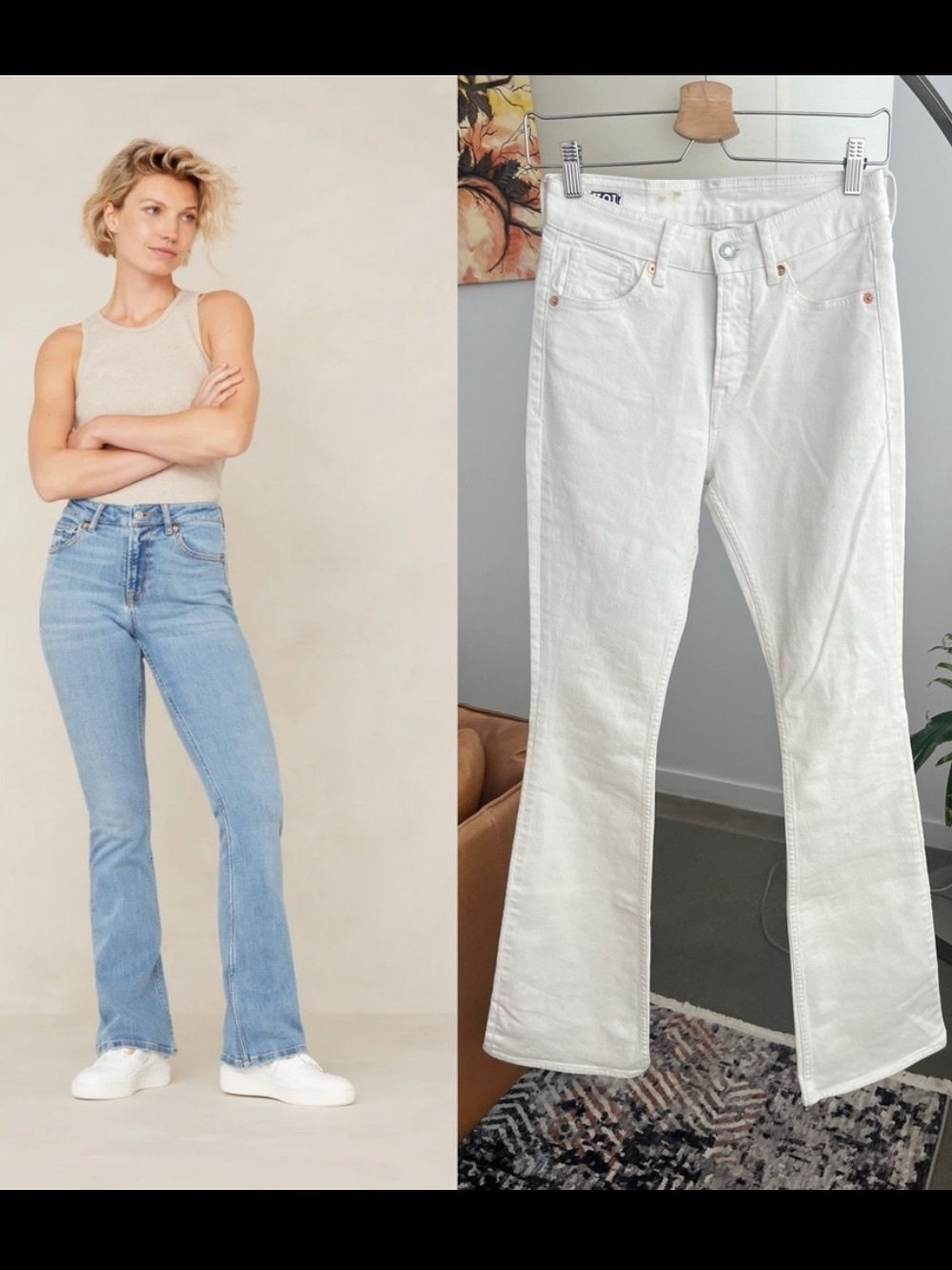 NWT Kings of Indigo Marie High-Rise Flare White Denim